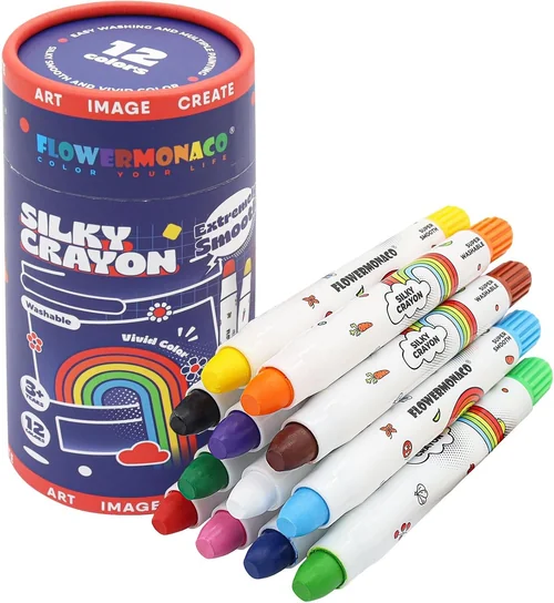 Lebze 12 Colors Toddler Crayons, Non Toxic Silky, Jumbo Washable Baby Coloring Tool
