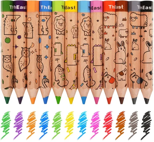 ThEast Stocking Stuffers for Kids, 12 Toddlers Colored Pencils